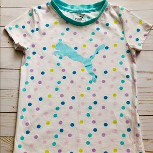 Girls Size 6 PUMA Multicolored Polka Dot T-shirt